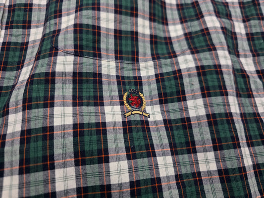 Camisa Manga Corta Tommy Hilfiger Grande L Cuadro Verde
