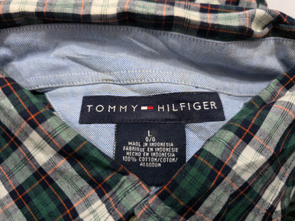 Camisa Manga Corta Tommy Hilfiger Grande L Cuadro Verde