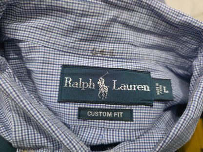 Camisa Ralph Lauren Grande L Custom Fit Azul Cuadro