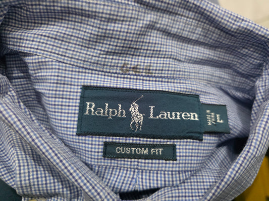 Camisa Ralph Lauren Grande L Custom Fit Azul Cuadro