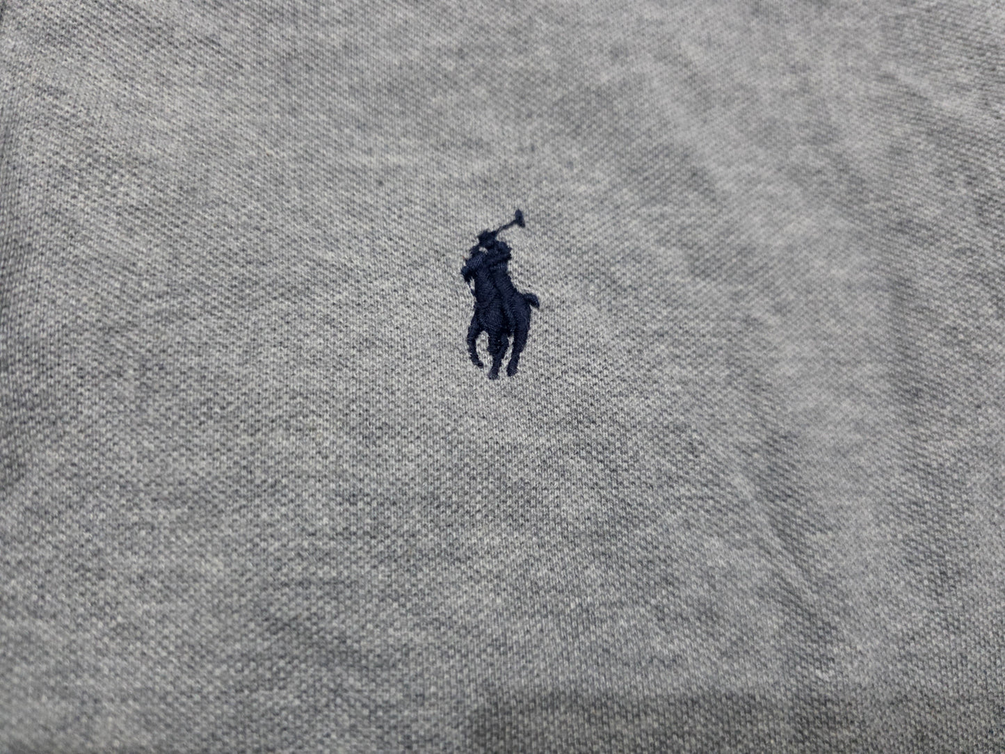 Playera Polo Ralph Laurenn Grande Classic Fit Gris Pony Azul