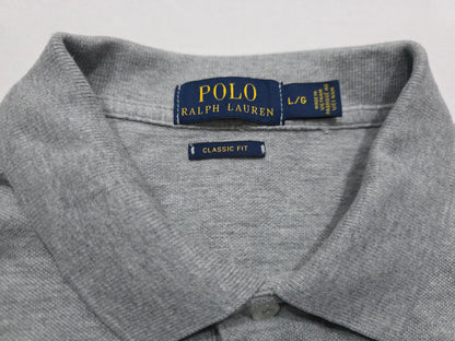 Playera Polo Ralph Laurenn Grande Classic Fit Gris Pony Azul