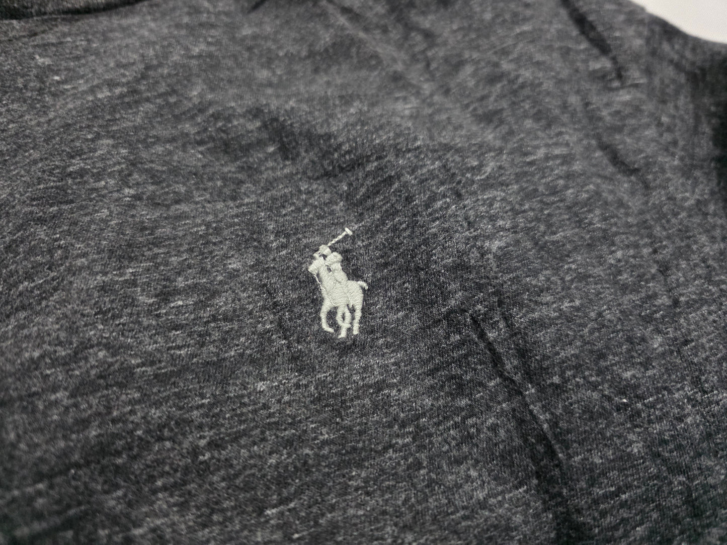 Playera Ralph Lauren Grande L Gris Classic Fit Pony Blanco