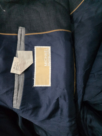 Saco Michael Kors 43l Azul Grisaceo Azul Lisa 43r