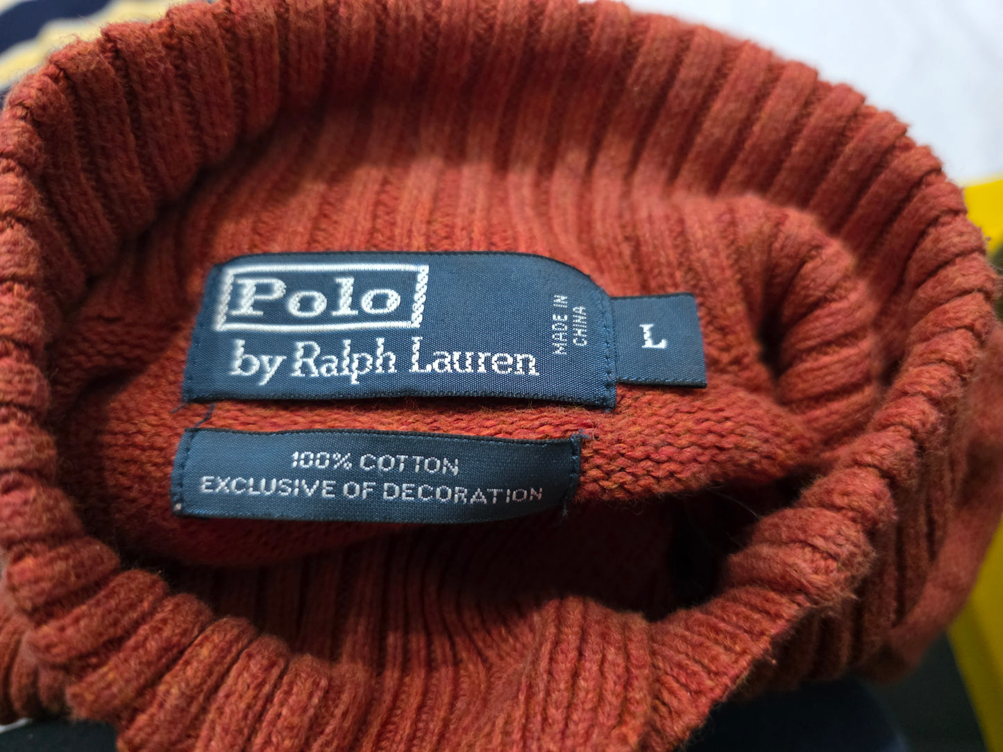 Sueter Ralph Lauren Grande L Naranja Pony Verde