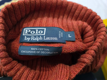 Sueter Ralph Lauren Grande L Naranja Pony Verde