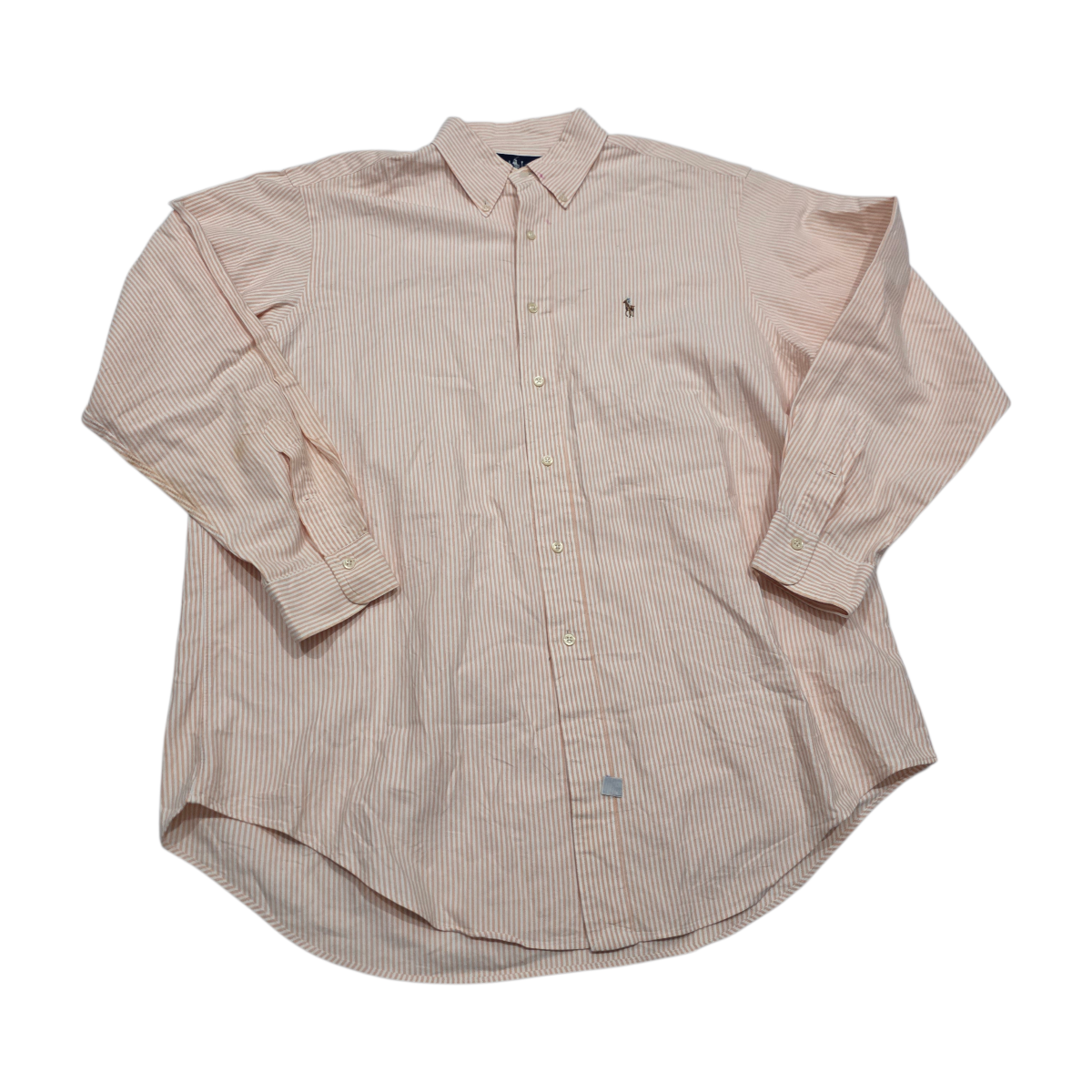 Camisa Ralph Lauren Xgrande Xl 17-35 Lineas Naranja
