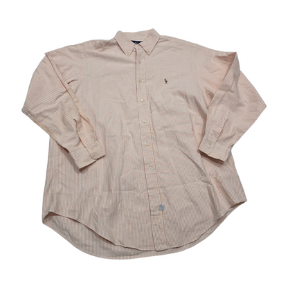 Camisa Ralph Lauren Xgrande Xl 17-35 Lineas Naranja