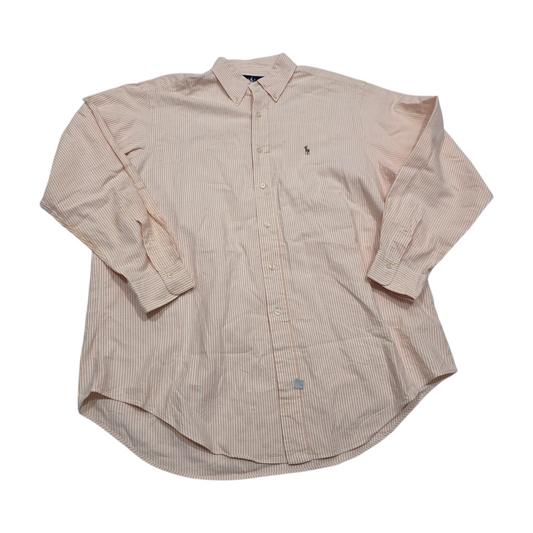 Camisa Ralph Lauren Xgrande Xl 17-35 Lineas Naranja
