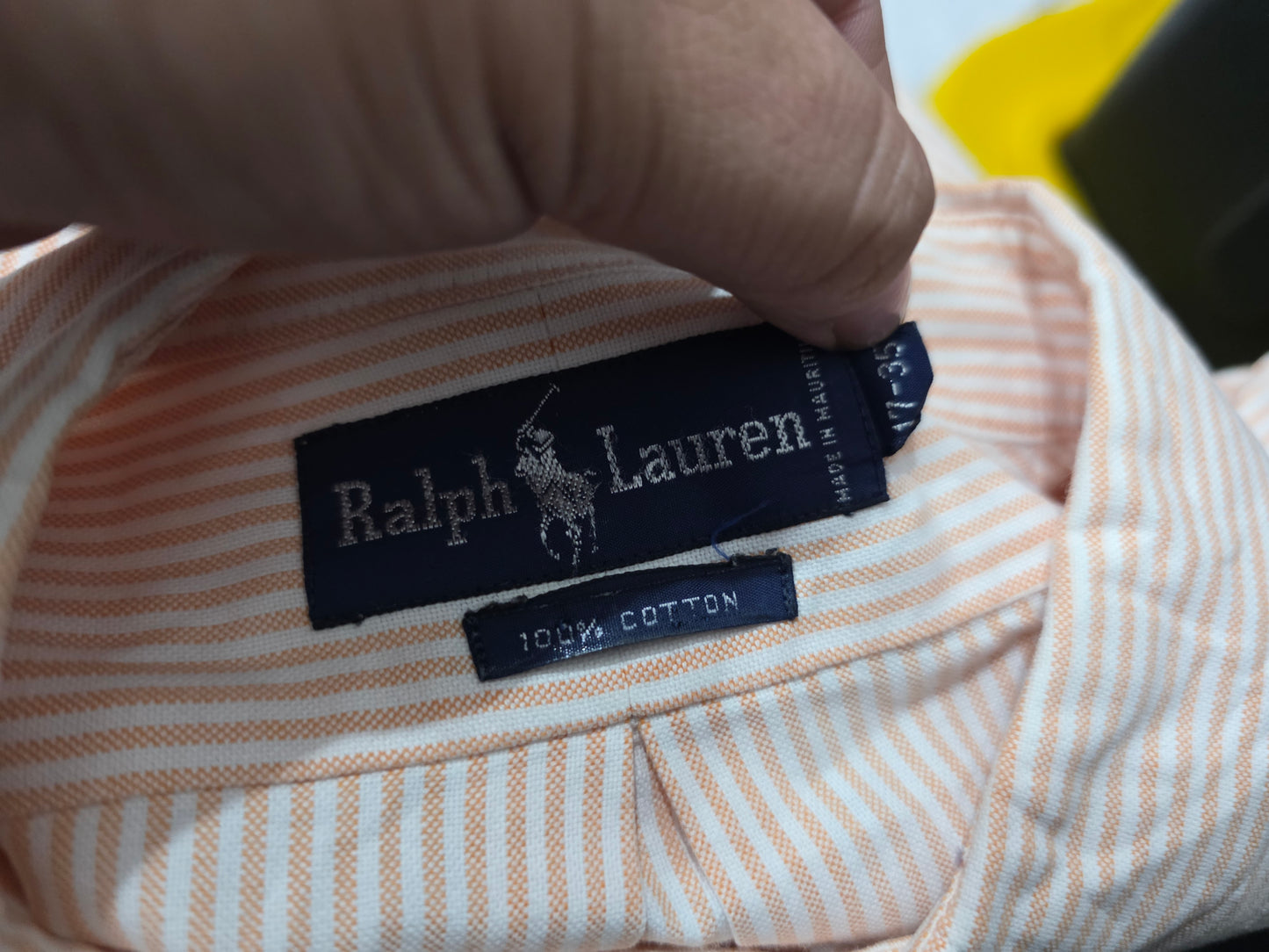 Camisa Ralph Lauren Xgrande Xl 17-35 Lineas Naranja