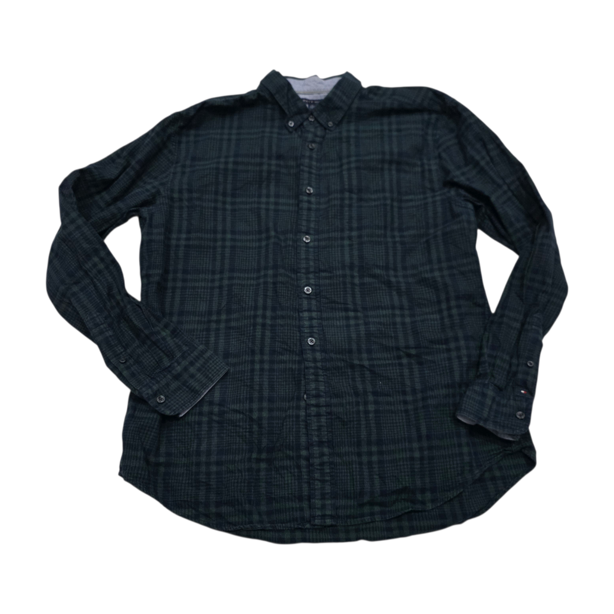 Camisa Tommy Hilfiger Xgrande Xl Custom Fit Verde Y Azul