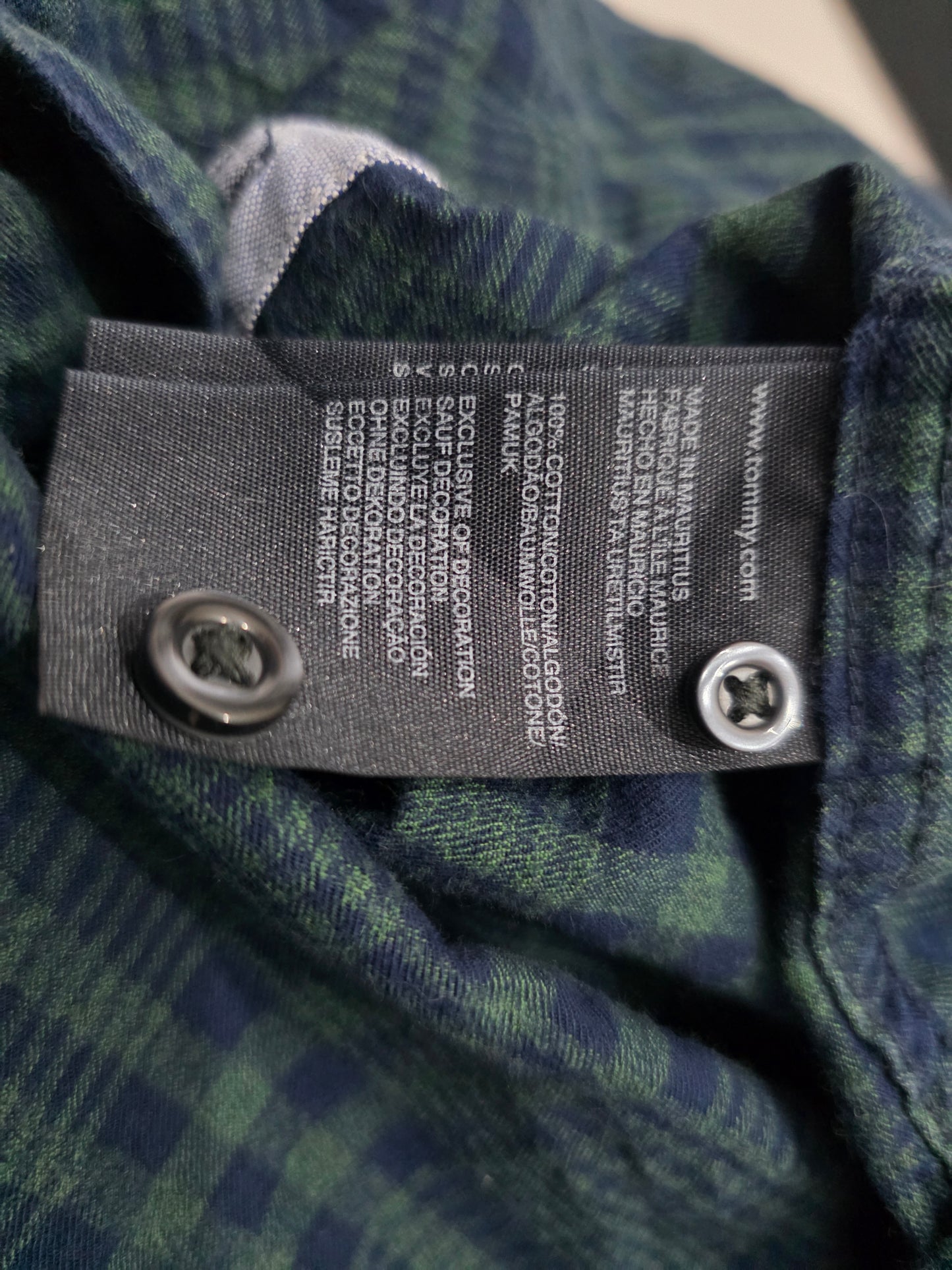 Camisa Tommy Hilfiger Xgrande Xl Custom Fit Verde Y Azul