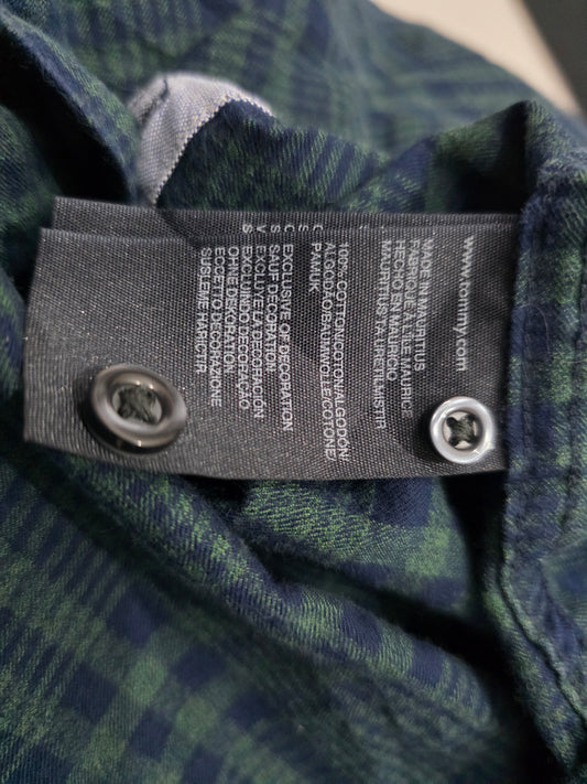 Camisa Tommy Hilfiger Xgrande Xl Custom Fit Verde Y Azul