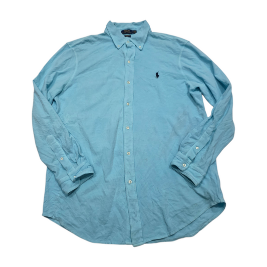 Camisa Ralph Lauren Xgrande Xl Azul Claro Featherweight Mesh