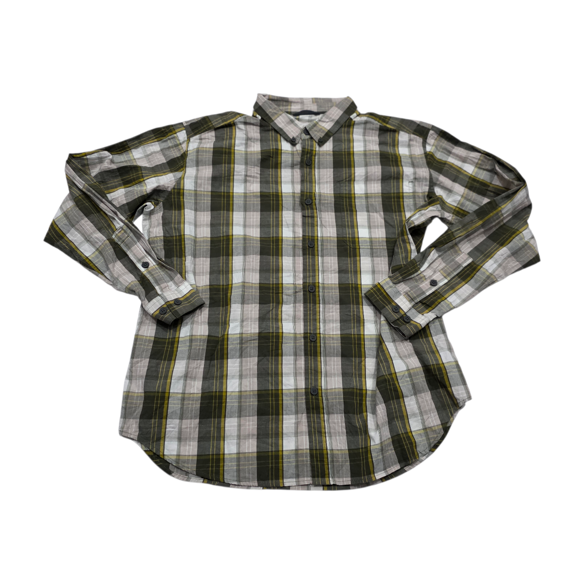 Camisa Columbia Xgrande Xl Cuadro Verde Y Gris