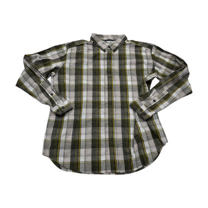 Camisa Columbia Xgrande Xl Cuadro Verde Y Gris