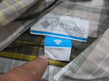 Camisa Columbia Xgrande Xl Cuadro Verde Y Gris