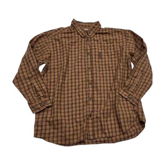 Camisa Columbia 2xl Cuadro Naranja Y Cafe