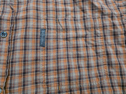 Camisa Columbia 2xl Cuadro Naranja Y Cafe