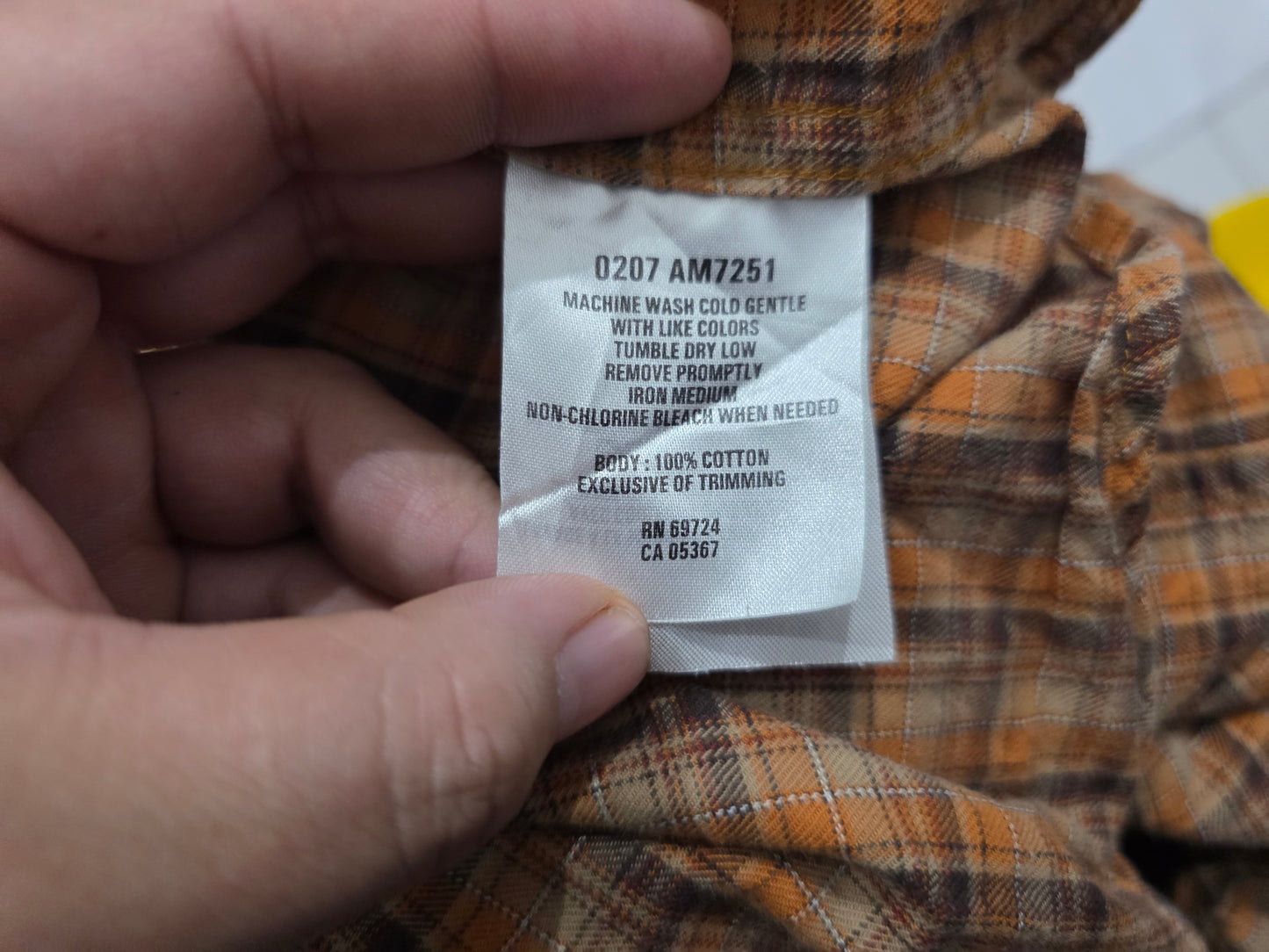 Camisa Columbia 2xl Cuadro Naranja Y Cafe