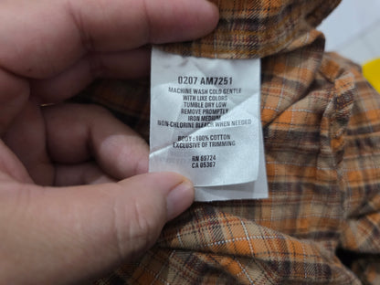 Camisa Columbia 2xl Cuadro Naranja Y Cafe