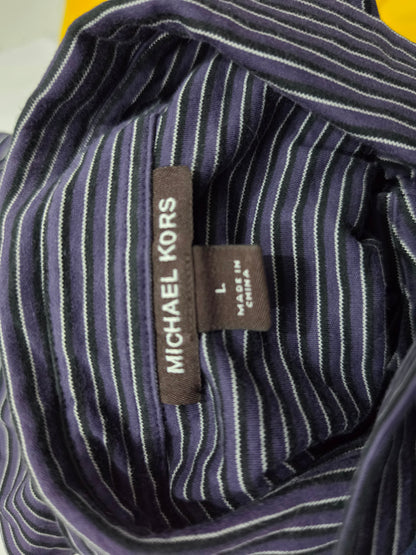 Playera Polo Michael Kors Grande L Morado Lineas