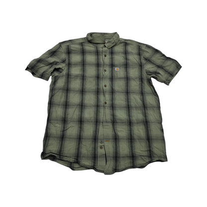 Camisa Manga Corta Carhartt Grande L Verde Cuadro