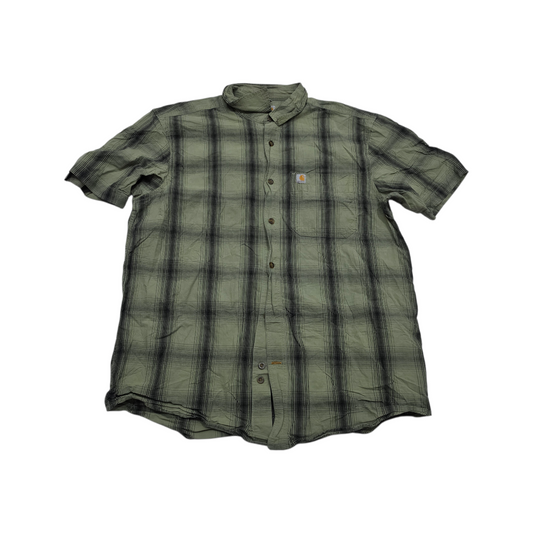 Camisa Manga Corta Carhartt Grande L Verde Cuadro