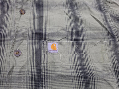 Camisa Manga Corta Carhartt Grande L Verde Cuadro
