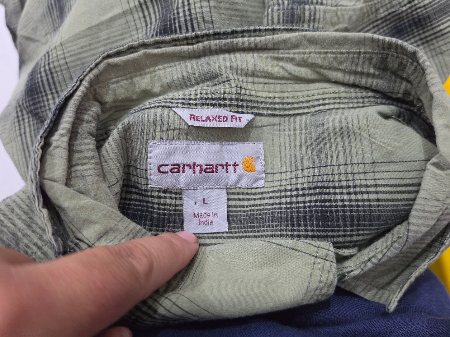 Camisa Manga Corta Carhartt Grande L Verde Cuadro