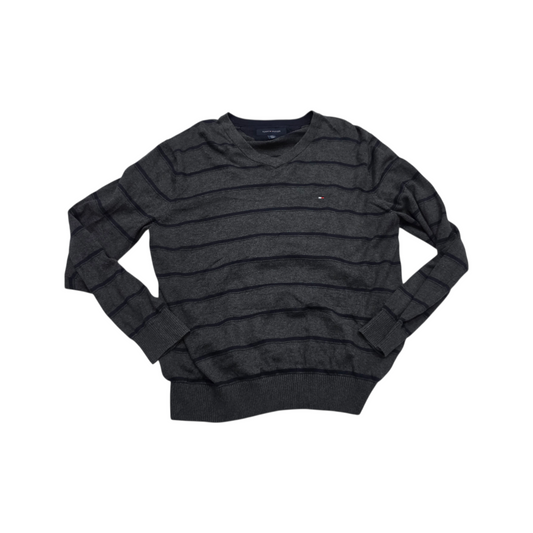 Sueter Tommy Hilfiger Grande L Gris Lineas