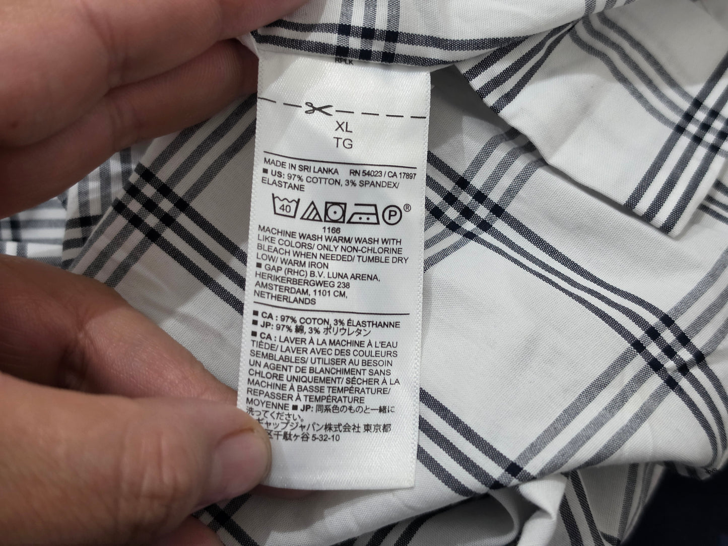 Camisa Banana Republic Xgrande Slimfit Cuadro Blanco