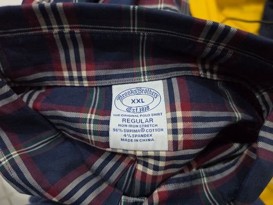 Camisa Brooks Brothers 2xl Regular Azul Cuadro