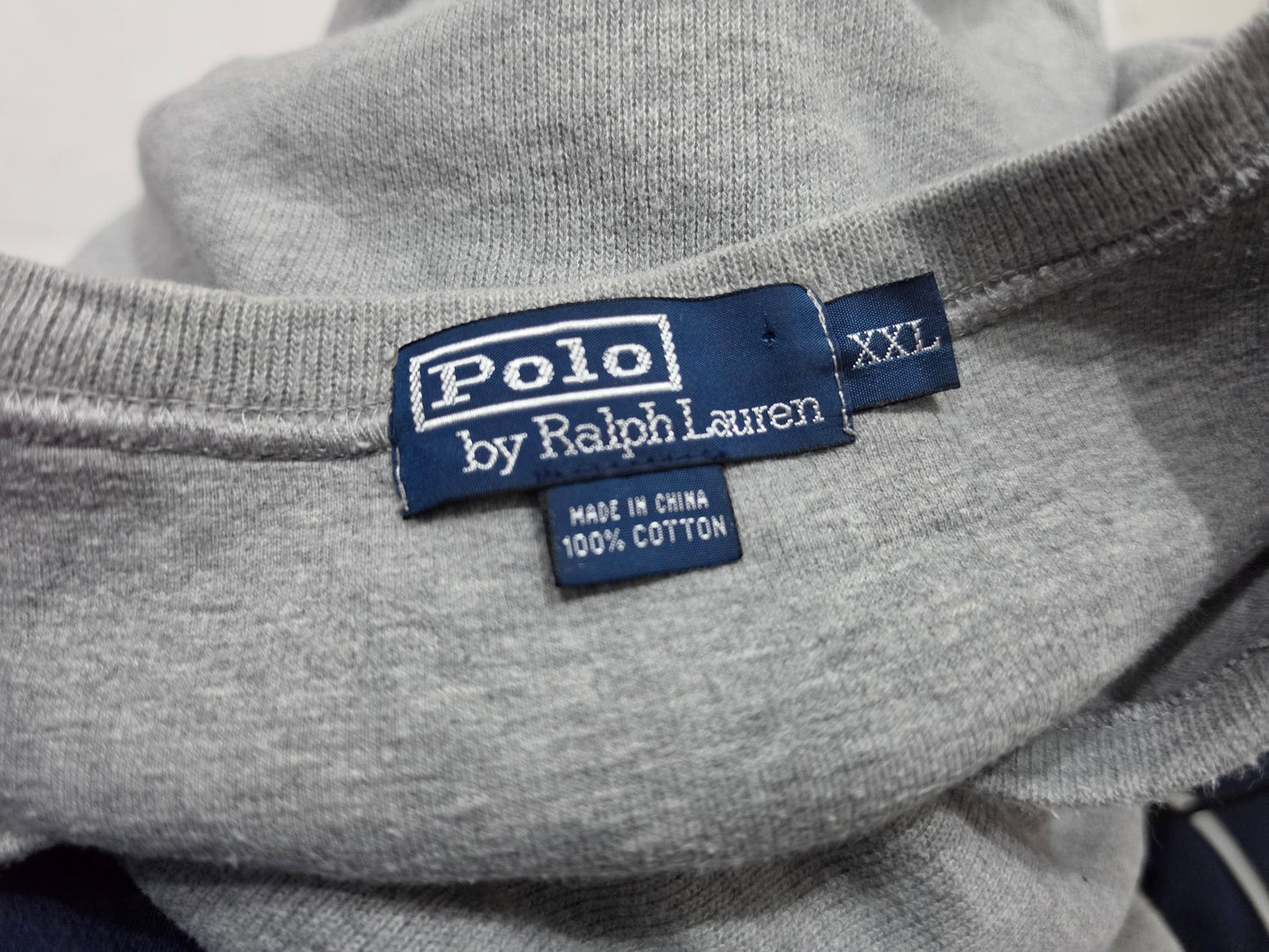 Sudadera Ralph Lauren 2xl Gris Pony Azul