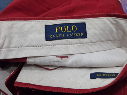 Pantalon Ralph Lauren 34x32 Classic Fit Rojo