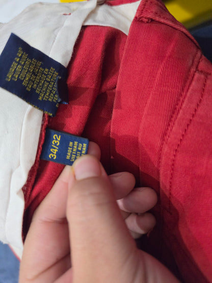 Pantalon Ralph Lauren 34x32 Classic Fit Rojo
