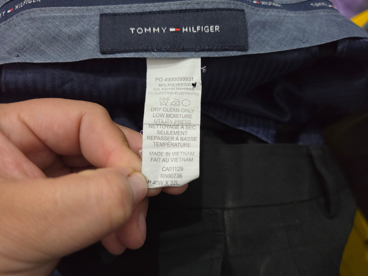 Pantalon Tommy Hilfiger 40x32 Negro Vestir