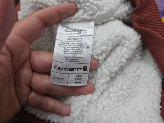 Sudadera Carhartt Mujer Chico S Vino Aborregada