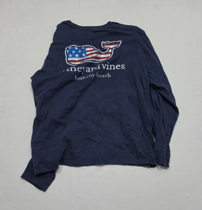 Playera Manga Larga Vineyard Vines Mediana M Azul