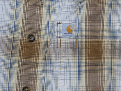 Camisa Manga Corta Carhartt Grande L Cuadro Cafe