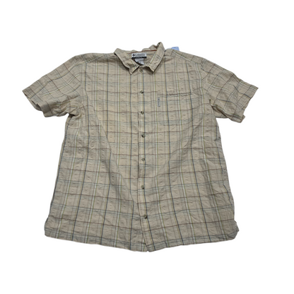 Camisa Manga Corta Columbia Xgrande Xl Cafe Cuadro