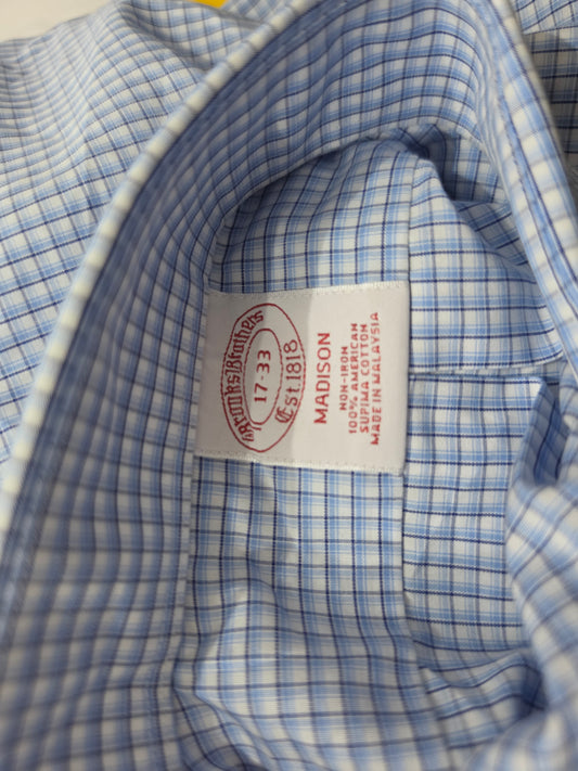 Camisa Brooks Brothers Xgrande 17 33 Madison Azul Cuadro