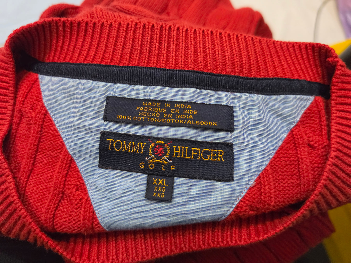 Sueter Tommy Hilfiger Golf 2xl Rojo Vintage