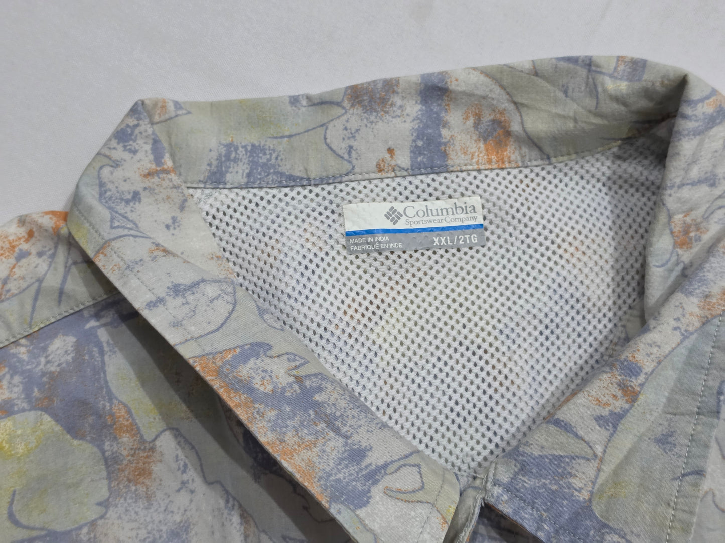 Camisa Manga Corta Columbia 2xl Azul Figuras