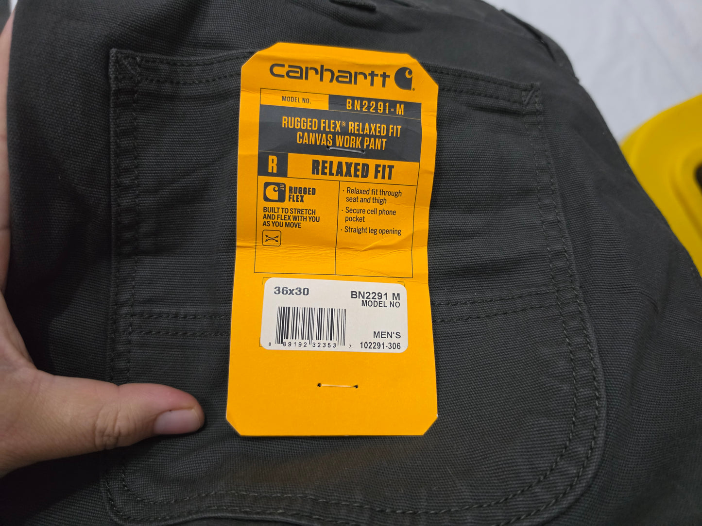 Pantalon Carhartt 36x30 Relaxed Fit Gris Oscuro