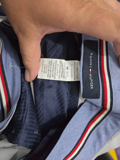 Pantalon Tommy Hilfiger 33x30 Slimfit Gris Stretch