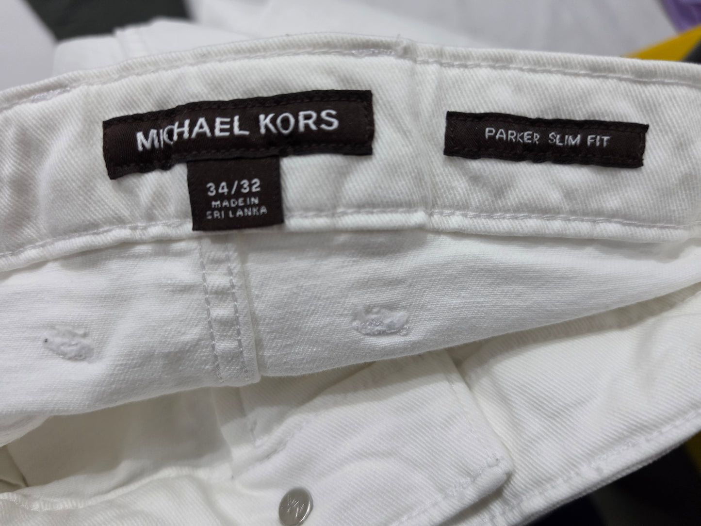 Pantalon Michael Kors 34x32 Parker Slimfit Blanca