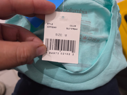 Playera Columbia Mediana M Azul Agua