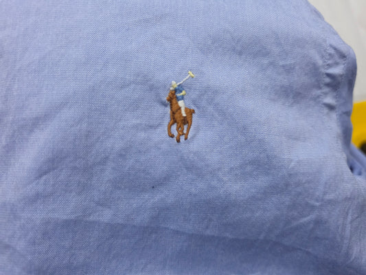 Camisa Ralph Lauren Chico Stretch Oxford Azul