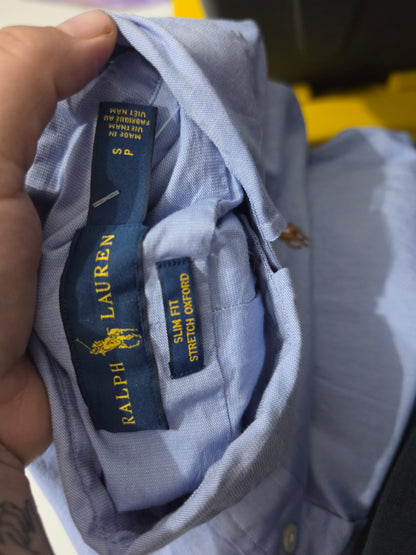 Camisa Ralph Lauren Chico Stretch Oxford Azul